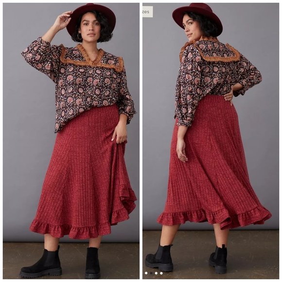 Anthropologie Pauline Midi Sweater Skirt - Picture 3 of 9